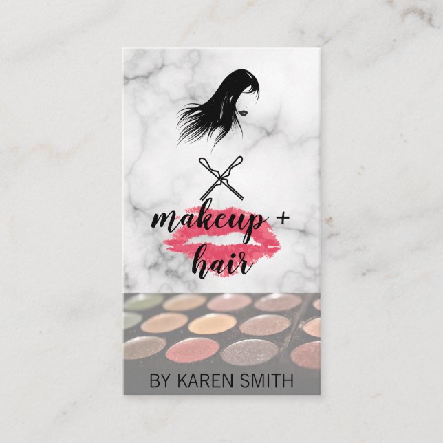 Cartão De Visita Maquiagem e Cabelo | Beauticista | Stylist (Frente)