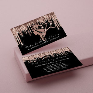 Cartão De Visita Maquiagem Eyelash Hairdresser Rosa Cabelo