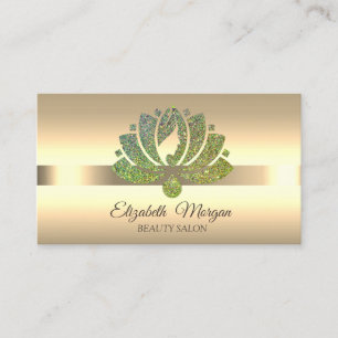 Cartão De Visita Maquiagem Flor de Lótus Brilhante Elegante