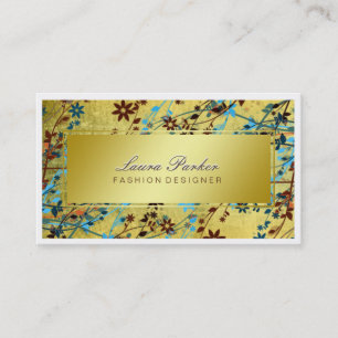 Cartão De Visita Maquiagem Floral Artista Cabelo Estilista Amarelo