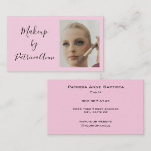 Cartão De Visita Maquiagem Fotográfica com Elegante Letra Cursiva R