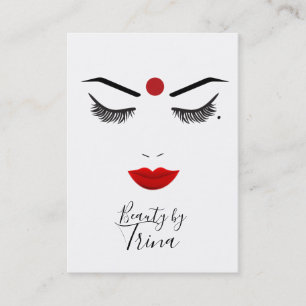 Cartão De Visita Maquiagem Hindu Dot Beauty Face Cílios & Lábios Ve