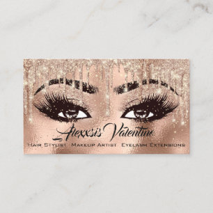 Cartão De Visita Maquiagem Lashes De Cãibras Glitter Grelha Grelha