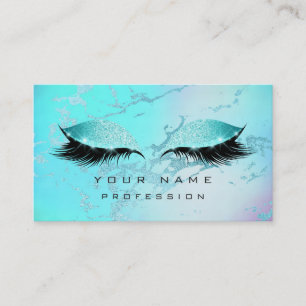 Cartão De Visita Maquiagem Olhos Azuis Lashes Brilhante