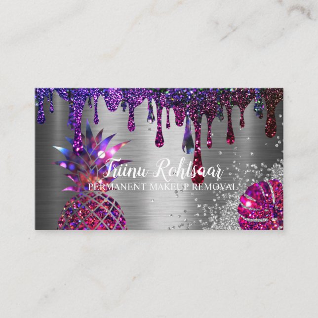 Cartão De Visita Maquiagem Permanente de Confiança brilhante (Frente)