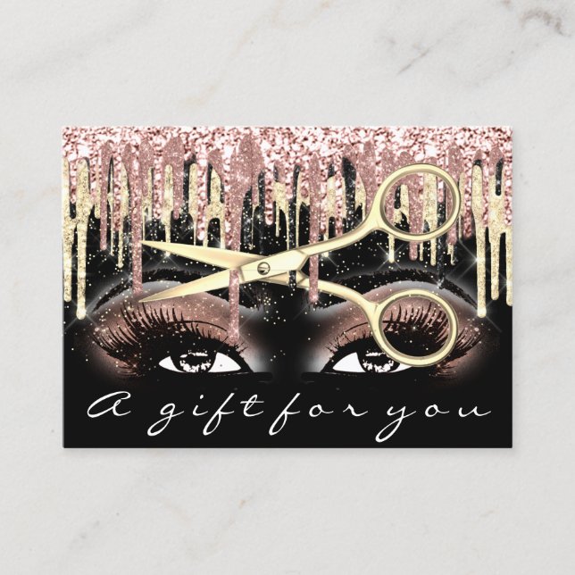 Cartão De Visita Maquiagem Preta de Rosa de Hairdresser de Certific (Frente)