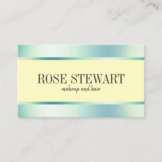 Cartão De Visita Maquiagem verde e cabelo elegantes de na moda (Frente)