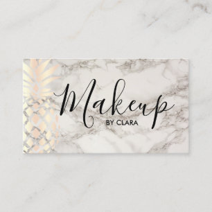 Cartão De Visita Maquilhador cor-de-rosa do mármore do abacaxi do