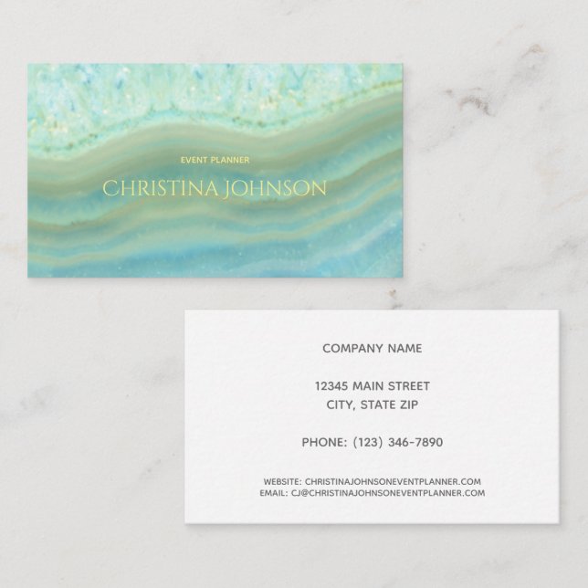 Cartão De Visita Maquilhador de cristal moderno elegante do (Frente/Verso)