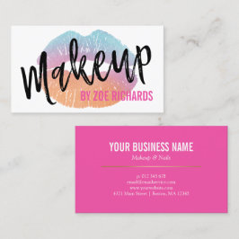 Cartão De Visita Maquilhador do rosa quente dos lábios | da
