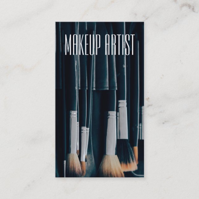Cartão De Visita Maquilhador feito sob encomenda com as escovas no (Frente)