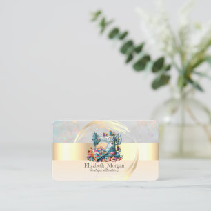 Cartão De Visita Máquina de Costura Alternâncias Opal Holográfica