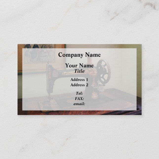 Cartão De Visita Máquina de costura e litógrafo (Frente)