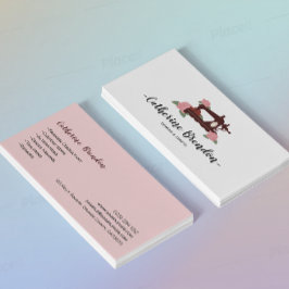 Cartão De Visita Máquina Floral de Costura Linda, Seamstress