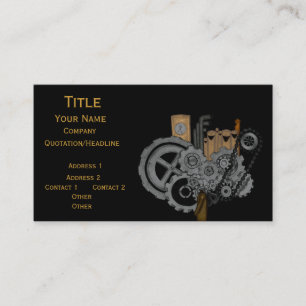 Cartão De Visita Maquinaria de Steampunk