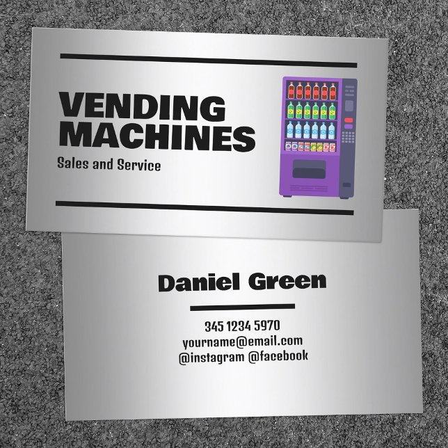 Cartão De Visita Máquinas de Vendação (Vending Machines Business Cards)