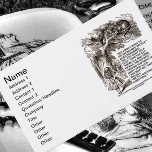 Cartão De Visita Maravilha não quer ir entre Pessoas malucas Alice