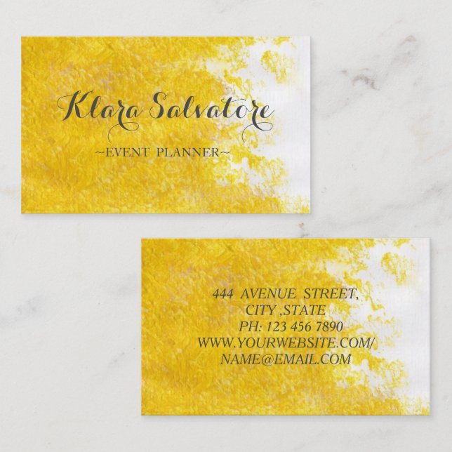 Cartão De Visita Maravilhoso e magnífico amarelo magnífico perfeito (Frente/Verso)