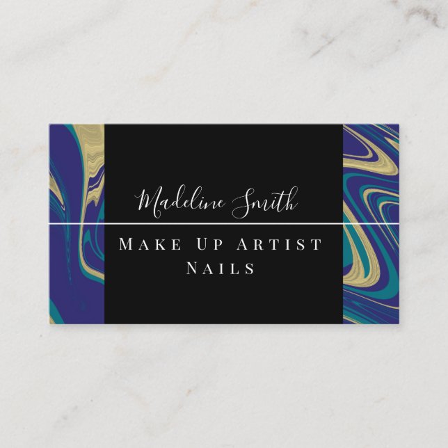 Cartão De Visita Marble Abstrato Acid Makeup Artist (Frente)