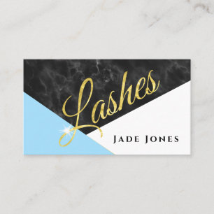 Cartão De Visita Marble Black Blue Lashes Beautiful Compensa