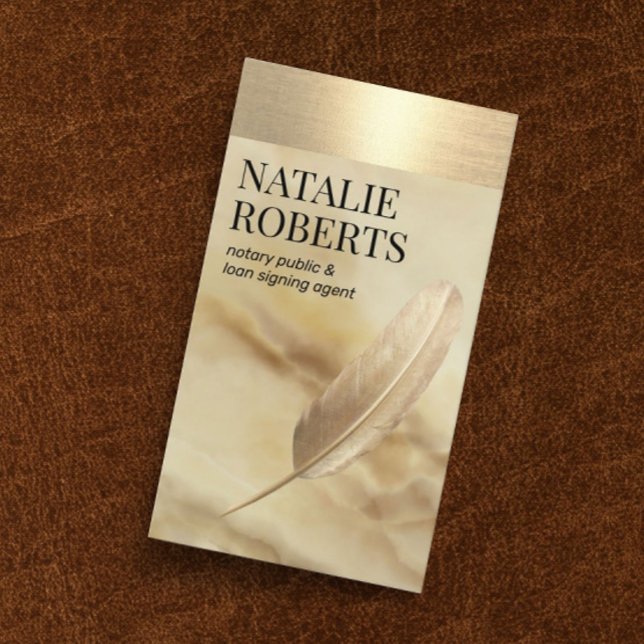 Cartão De Visita Marble de Agente de Assinatura de Empréstimo Notár (Criador carregado)