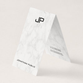 Cartão De Visita Marble Design Modern Monogramas Elegante Limpo Dob