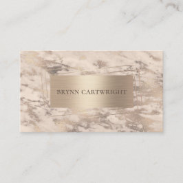 Cartão De Visita Marble e Champanhe Shimmer Moderno Elegante
