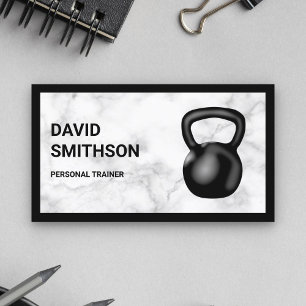Cartão De Visita Marble Kettlebell Malhação Treinador Pessoal