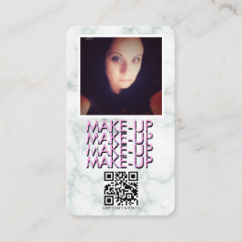 Cartão De Visita Marble Makeup Salon QR Code Foto