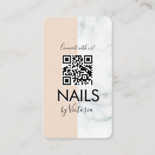 Cartão De Visita Marble Nail Salon Beaublock Código QR