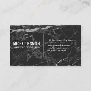 Cartão De Visita Marble Preto Minimalista