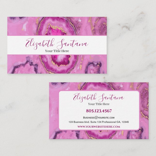 Cartão De Visita Marble Rosa (Frente/Verso)