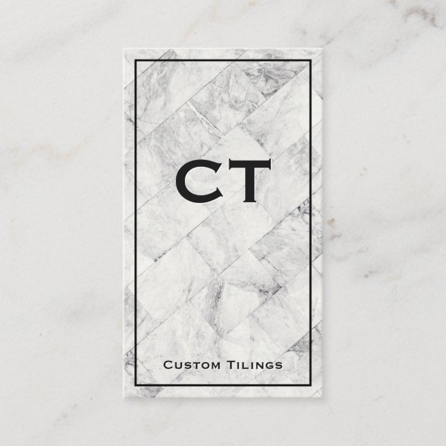 Cartão De Visita Marble Tiling Brick | Monograma (Frente)