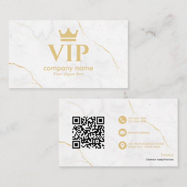 Cartão De Visita Marble VIP - Totalmente Personalizável e Profissio (Frente/Verso)