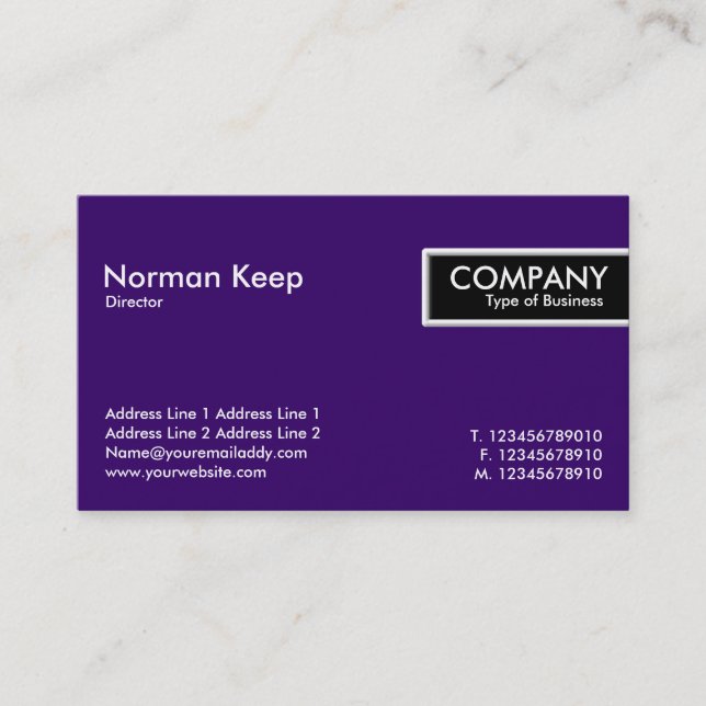 Cartão De Visita Marca de borda - Violeta escura (330066) (Frente)