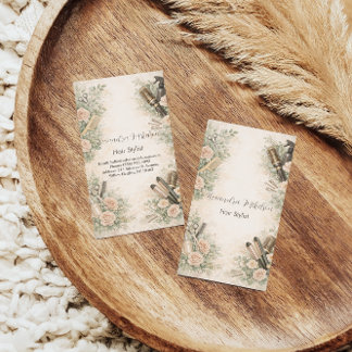 Cartão De Visita Marca de Estilista de Cabelo com Aquarela Floral