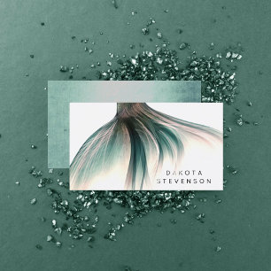 Cartão De Visita Marca Mermaid Fantasy   Sage Green Tail Luster