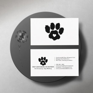 Cartão De Visita Marca Minimalista de Animais de Estimação Paw