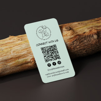 Cartão De Visita Marca Moderna e Limpa com Código QR