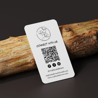 Cartão De Visita Marca Moderna Limpa com Código QR