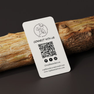 Cartão De Visita Marca Moderna Limpa com Código QR