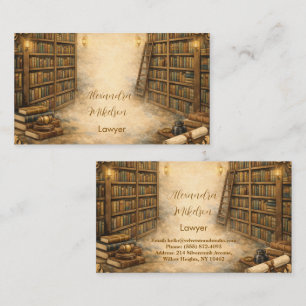 Cartão De Visita Marca Profissional Clássica de Biblioteca Jurídica