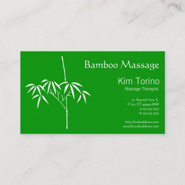 Cartão De Visita Marca Profissional de Bem-Estar Zen Bambu (Frente)