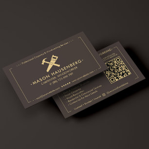 Cartão De Visita Marceneiro Carpinteiro Construtor de Deck Espresso