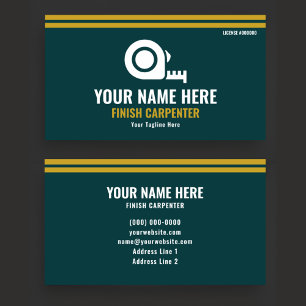 Cartão De Visita Marceneiro Final Profissional Verde Floresta & Dou