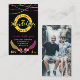 Cartão De Visita Mardi Gras Buck and Doe Jack and Jill Tickets