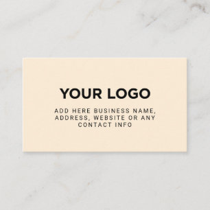 Cartão De Visita Marfim   Logotipo de Empresa Simples