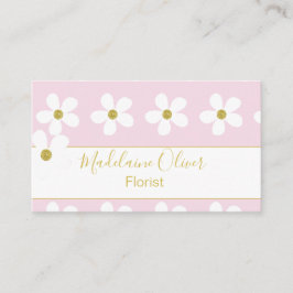 Cartão De Visita Margarida Branca Floral Rosa Branca Florista Profi