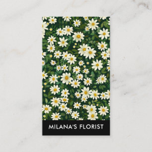 Cartão De Visita Margarida Branca Moderna Boho Flor Florista