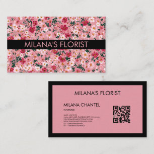 Cartão De Visita Margarida Rosa Negócios de Florista Moderno e Tend